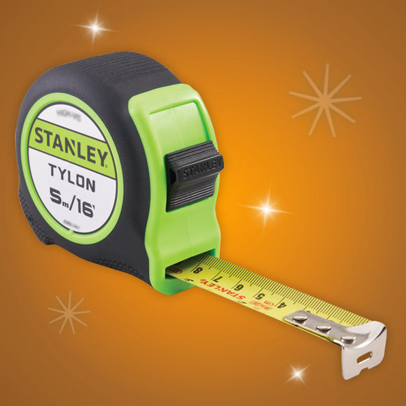 Stanely 5 Mtr (16') Hi-Vis Tylon Pocket Tape Measure