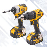 DeWALT 18V COMBI & IMPACT DRILL TWIN PACK WITH 2 X 5AH Li-ION BATTERIES