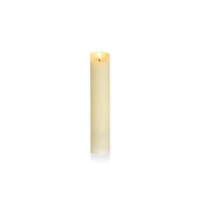 25 x 5 Cm Cream Pillar Candle W/ Timer