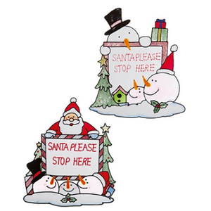 37CM SANTA STOP HERE WINDOW CLING