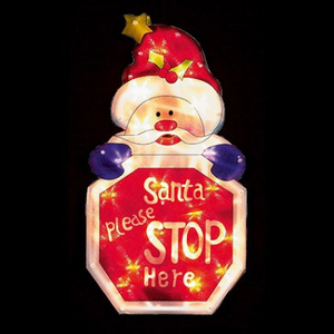 45X24CM SANTA PLEASE STOP